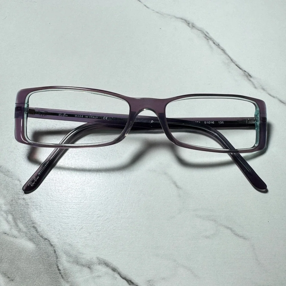 Ray-Ban RB52071 Purple Rectangular Eyeglass Frames 51-16-135 Made in Italy